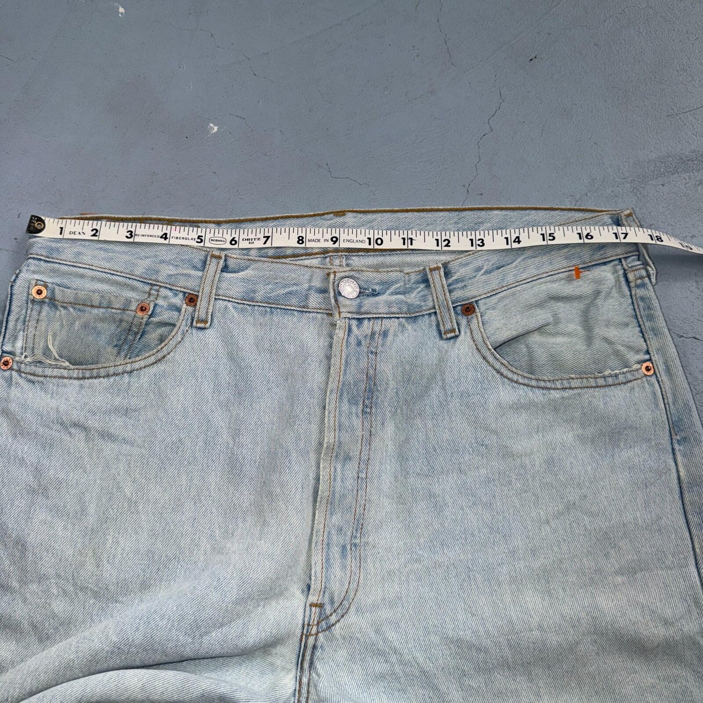 Levis 501 Vintage Y2K 90s XX Straight Leg Jeans Blue Light Wash 36x36 Act 35x32