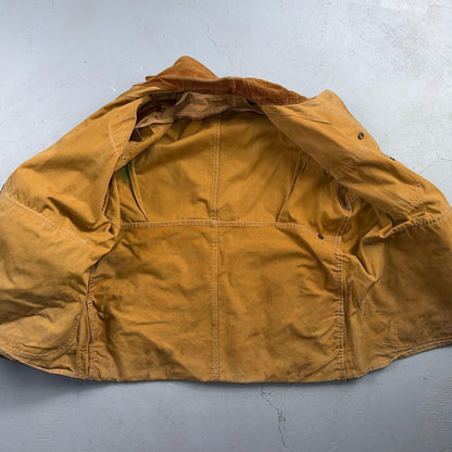 Hinson Bodyguard Men’s Vtg 1940s Hunting Jacket Coat USA Corduroy Trim Brown 46
