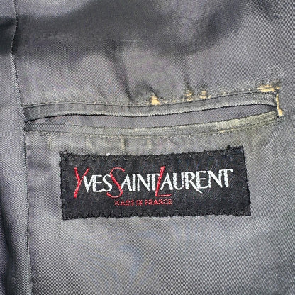 YSL Yves Saint Laurent Vintage Gray Tweed Jacket 38 Blazer Coat France Suit 80s