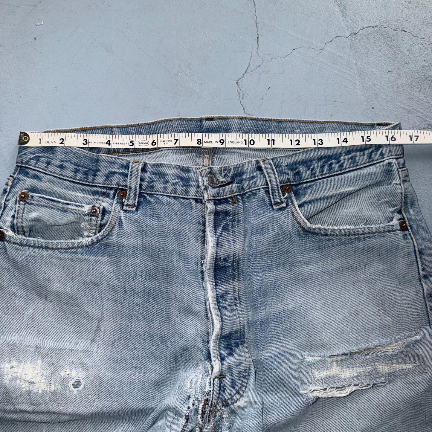 Levis 501 Vintage 80s Redline Selvedge USA XX Jeans Light Wash 36X30 Act 33X28
