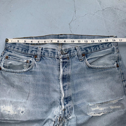Levis 501 Vintage 80s Redline Selvedge USA XX Jeans Light Wash 36X30 Act 33X28