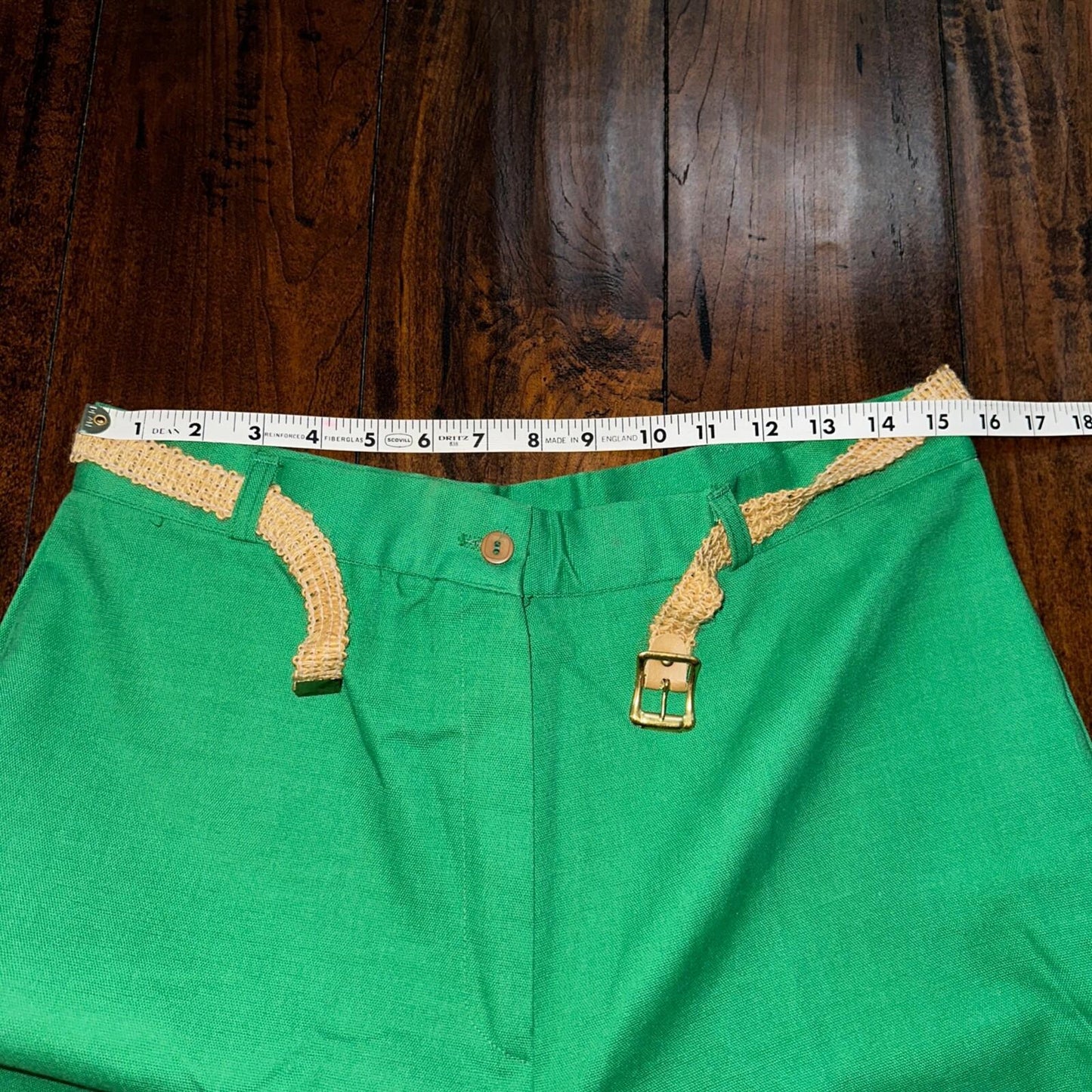 Vintage USA Rockabilly Womens Dress Pants 60s 70s Bottom Green 31x32 Boot Cut