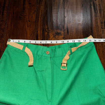 Vintage USA Rockabilly Womens Dress Pants 60s 70s Bottom Green 31x32 Boot Cut