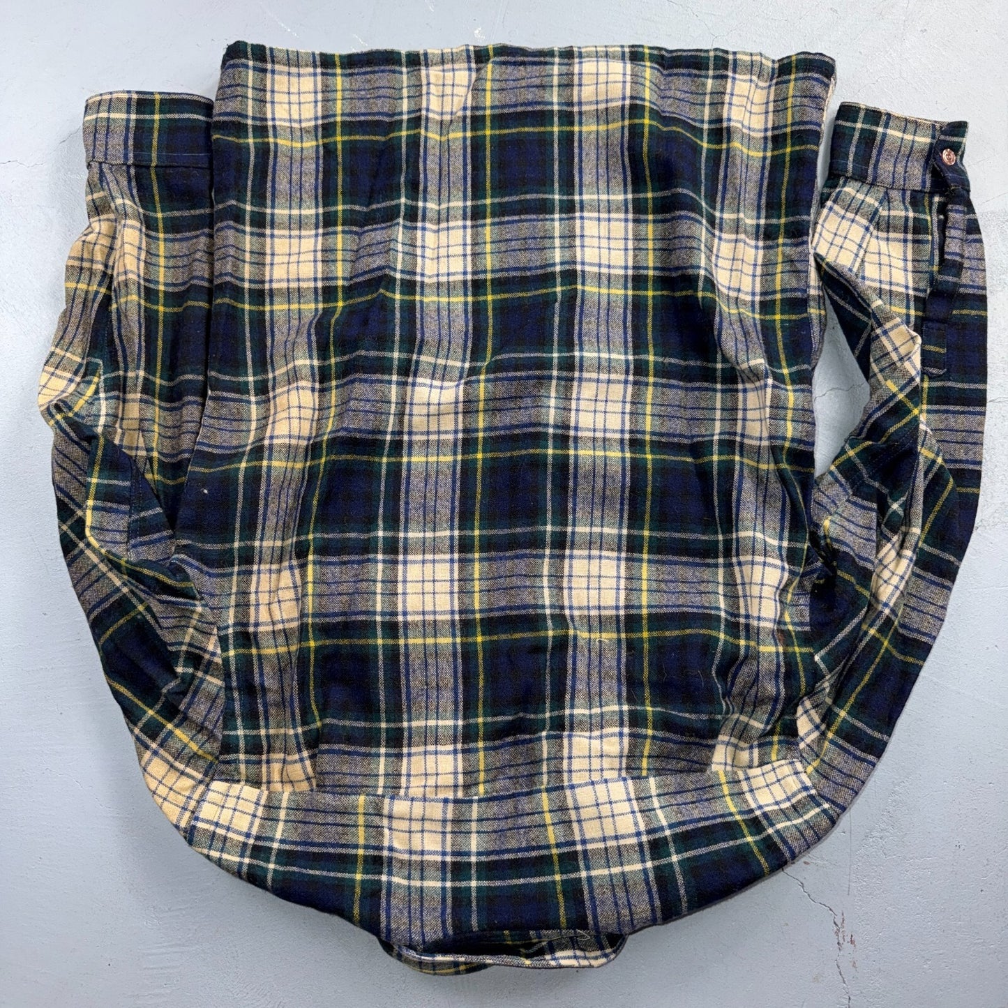 VTG 70s Penneys Towncraft Loop Collar Wool Plaid Shirt Camp Board Rockabilly
