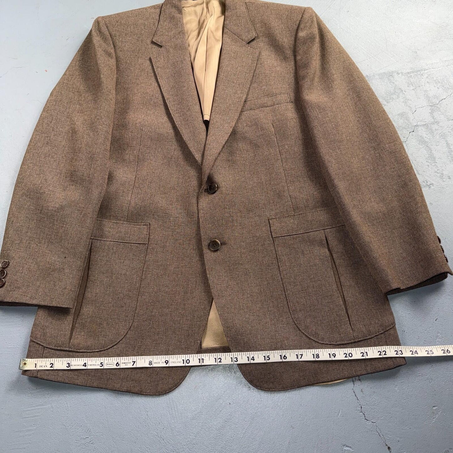 VTG Mens 3 PC Suit 40 Jacket Coat Pants Vest Plaid Rockabilly 70s 1970s Brown