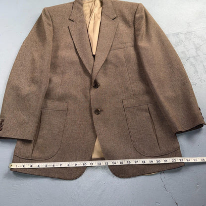 VTG Mens 3 PC Suit 40 Jacket Coat Pants Vest Plaid Rockabilly 70s 1970s Brown