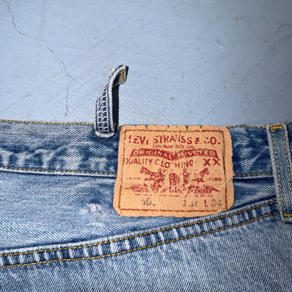Levis 501 Vintage Y2K 90s XX Straight Leg Jeans Blue Light Wash 38x34 Act 36x34