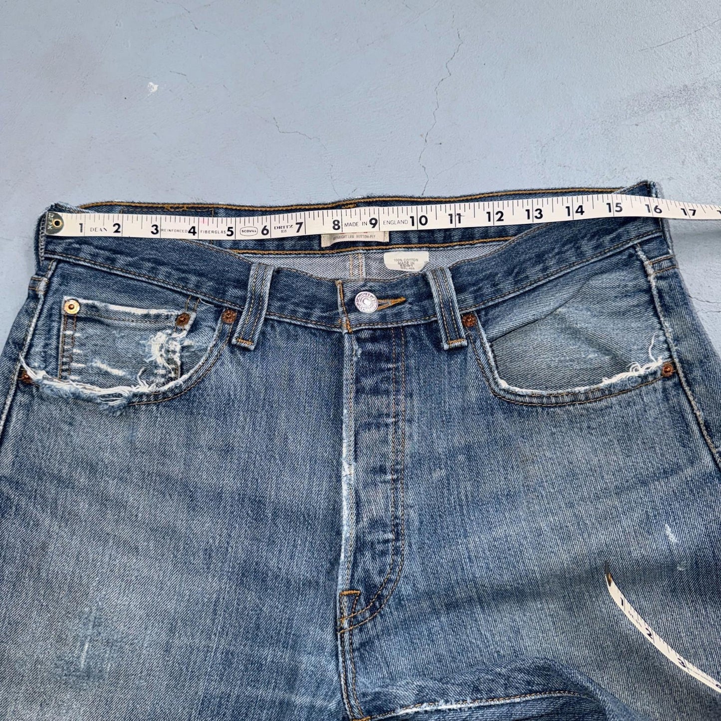 Levis 501 Vintage Y2K XX Straight Leg Jeans Blue Light Wash 33x32 Act 32x31