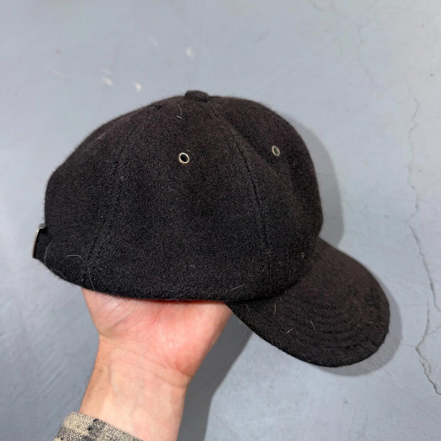 GAP Wool USA VTG Hat Baseball Cap Snapback Black Damaged Brim Cool Basic Blank