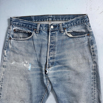 Levis 501 Vintage 80s Redline Selvedge USA XX Jeans Light Wash 36x36 Act 33x32