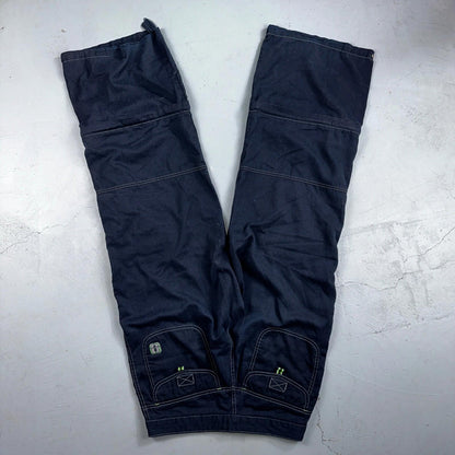 Vintage Trans Nine Rave Y2K Navy Blue Wide Leg Retro Pants Womens 30 x 30