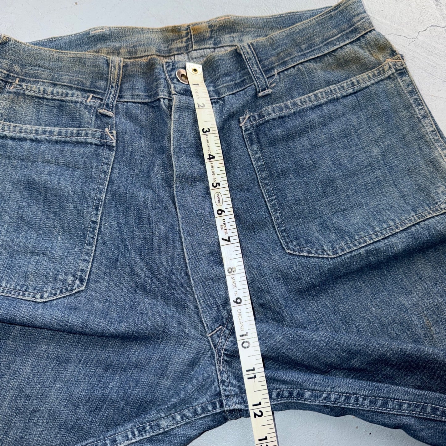 1940s WWII Navy Selvedge Denim Pants Seafarer Uniform Blue Jeans VTG 40s 30x28