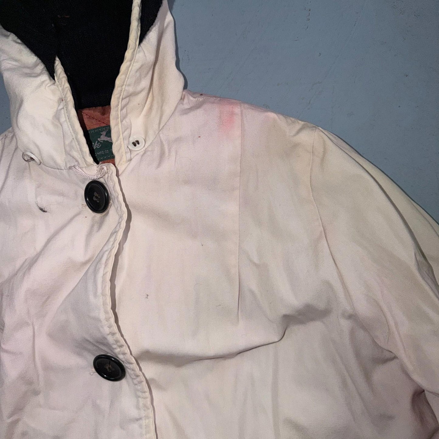 Vintage 50s White Stag Ski Jacket 1950s Rockabilly Stained Rare Puffer Quilt