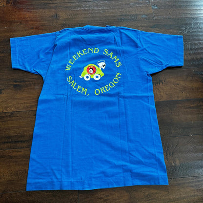 BVD Blank Blue Vintage T Shirt Salem Oregon Weeknd Sams Turtle Pocket Selvedge
