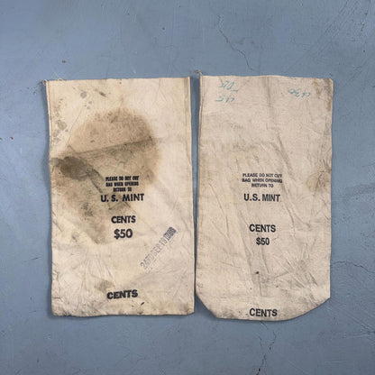 Vintage 1980 U. S. Mint Denver Cloth Cents $50 Coin Bag Empty Used 70s 80s