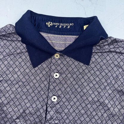 Joey Rodolfo 1879 Men's 2XL Short Sleeve Royal Blue Hokulia Striped Golf Shirt