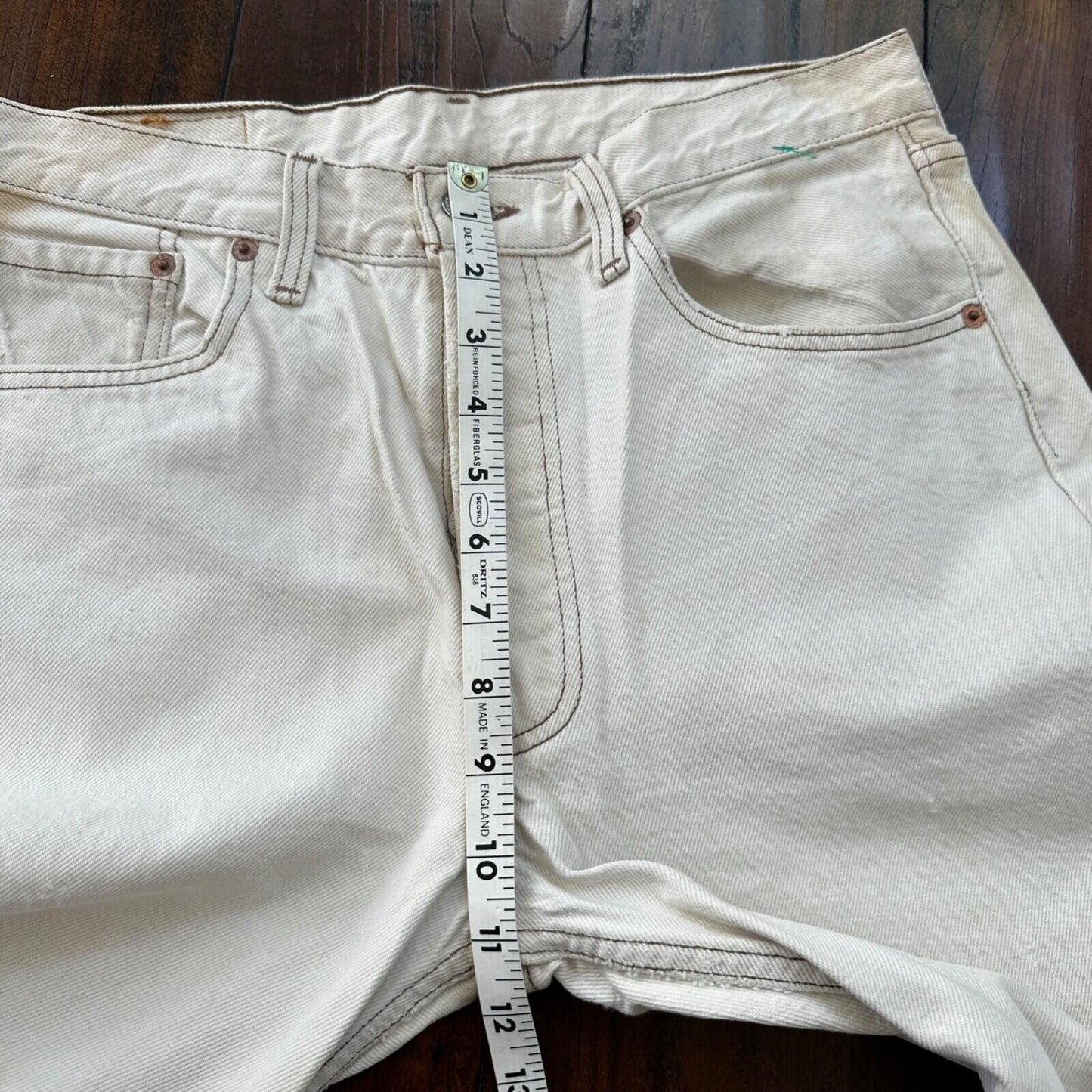 VTG 90s Levis 501 Button Fly 32x32 USA Tag Jeans Straight Wash White Act 30x31
