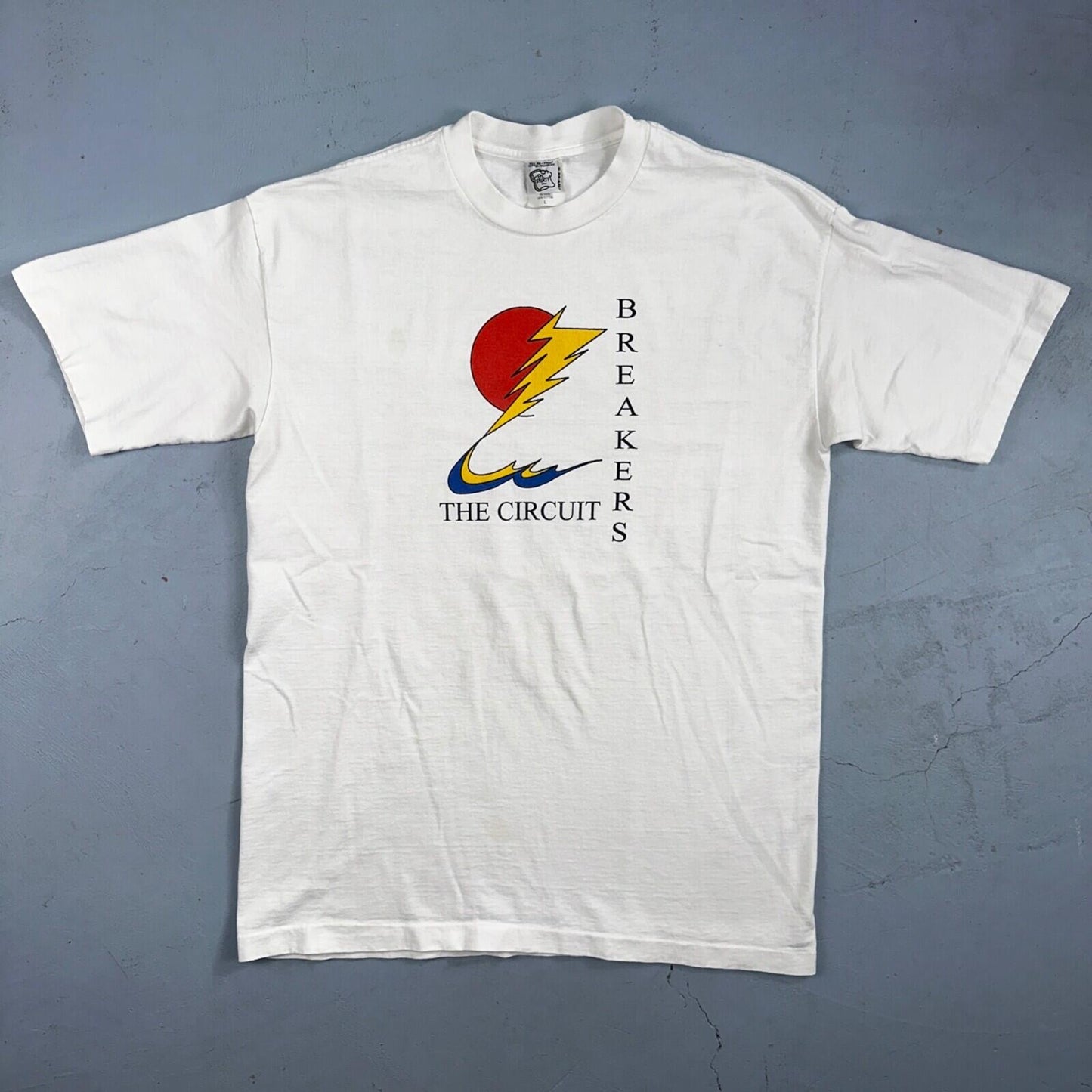 Circuit Breakers VTG T Shirt 90s Single Stitch Sun Electric Graphic Large White