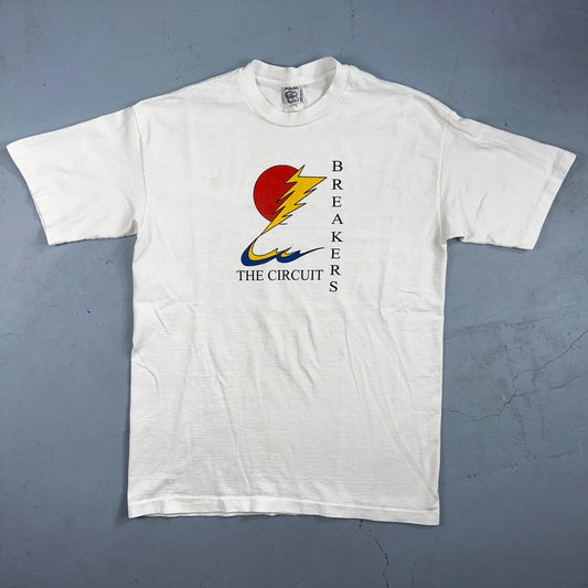 Circuit Breakers VTG T Shirt 90s Single Stitch Sun Electric Graphic Large White