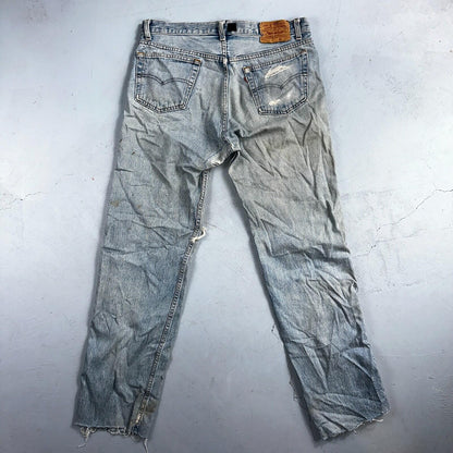 Levis 501 Vintage 90s USA XX Straight Leg Jeans Blue Custom Love 36x34 Act 33x32