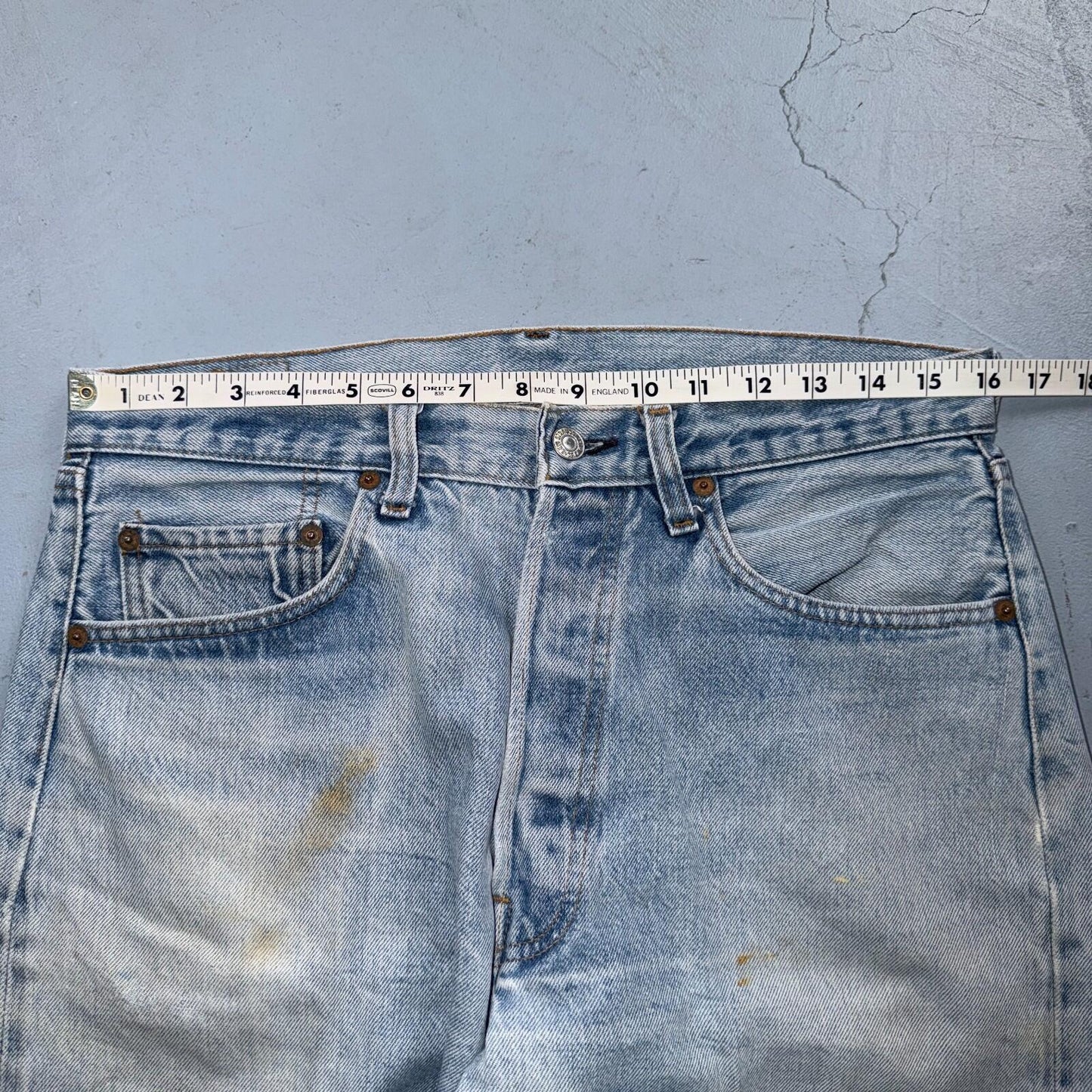 Levis 501 Vintage 80s Redline Selvedge USA XX Jeans Light Wash 34x32 Act 32x29