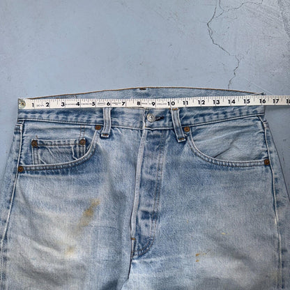 Levis 501 Vintage 80s Redline Selvedge USA XX Jeans Light Wash 34x32 Act 32x29