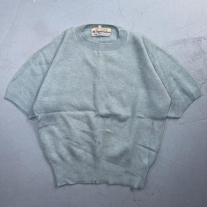 VTG 1940s 1950s Wool Cashmere Sweater Rockabilly Womens Mod Knit Blue Peggy Park