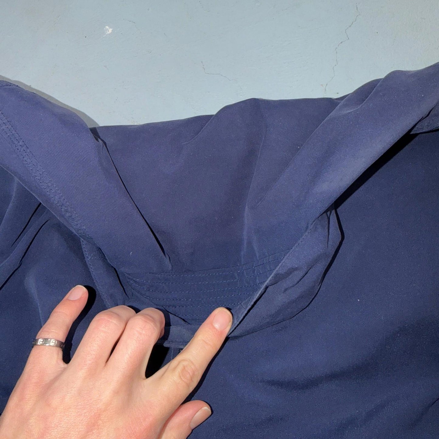 Norm Thompson Mens Blue Polyester Long Sleeve Full Zip Jacket Size Large Bomber