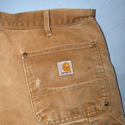 Carhartt VTG Double Knee Carpenter Pants B01 USA BRN Brown 38x30 Thrashed