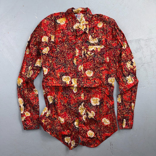 VTG 50s Levis Western Wear Floral Paisley Pearl Snap Button Shirt Rockabilly