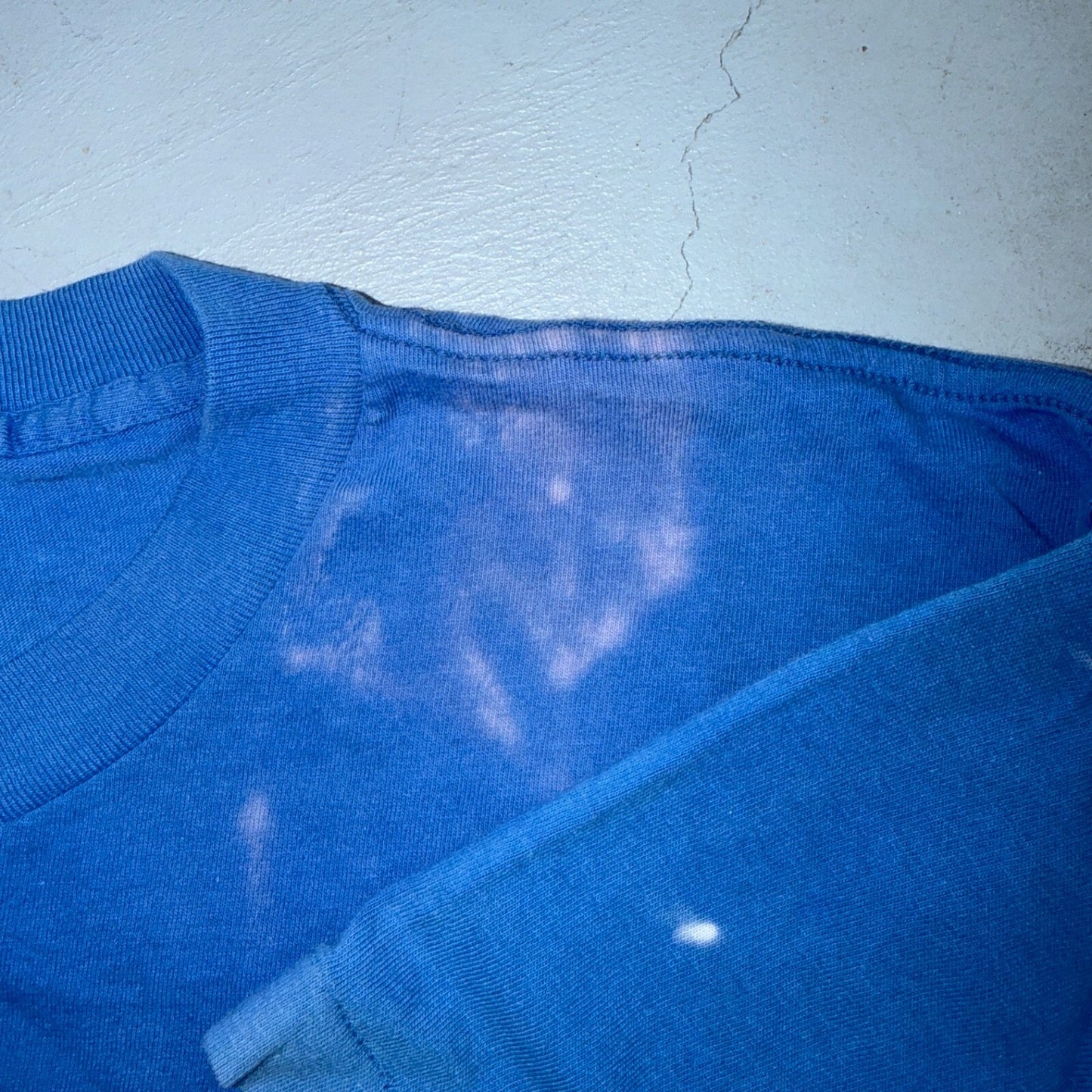 VTG 90s Nike Blank Blue T Shirt Distressed Bleached Grunge Swoosh Tag USA