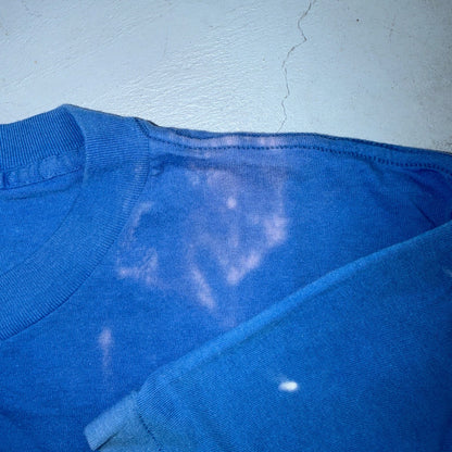VTG 90s Nike Blank Blue T Shirt Distressed Bleached Grunge Swoosh Tag USA