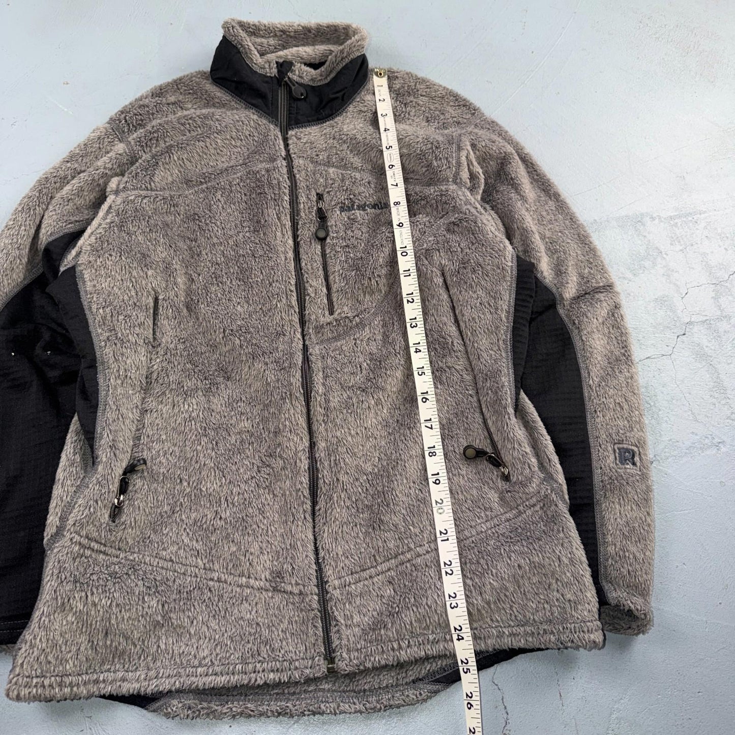 VTG Patagonia R1/R2 Regulator Polartek Deep Pile Fleece Grey Black Jacket USA S