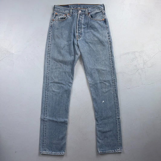 Levis 501 Vintage 90s Y2K XX Straight Leg Jeans Blue Light Wash 30x34 Act 28x32