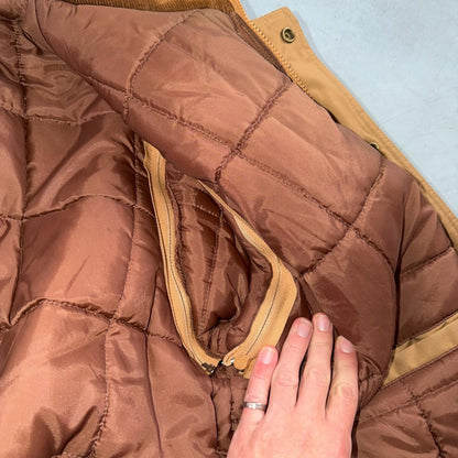 Vintage Fingerhut Fashions Puffer 1970s Brown Cream Mens Ski Coat Size XL 70s