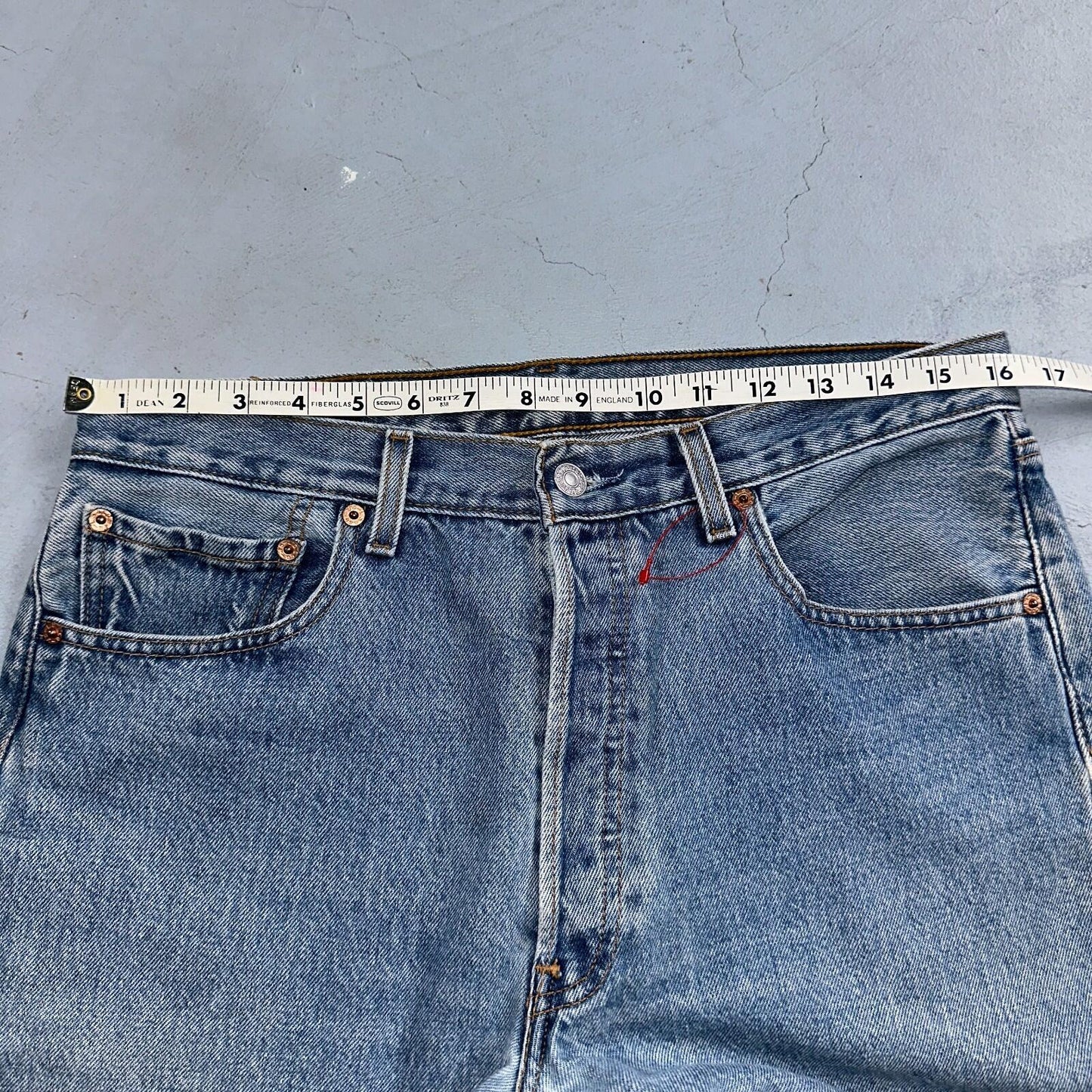 Levis 501 Vintage Y2K 90s XX Straight Leg Jeans Blue Light Wash 33x30 Act 32x29