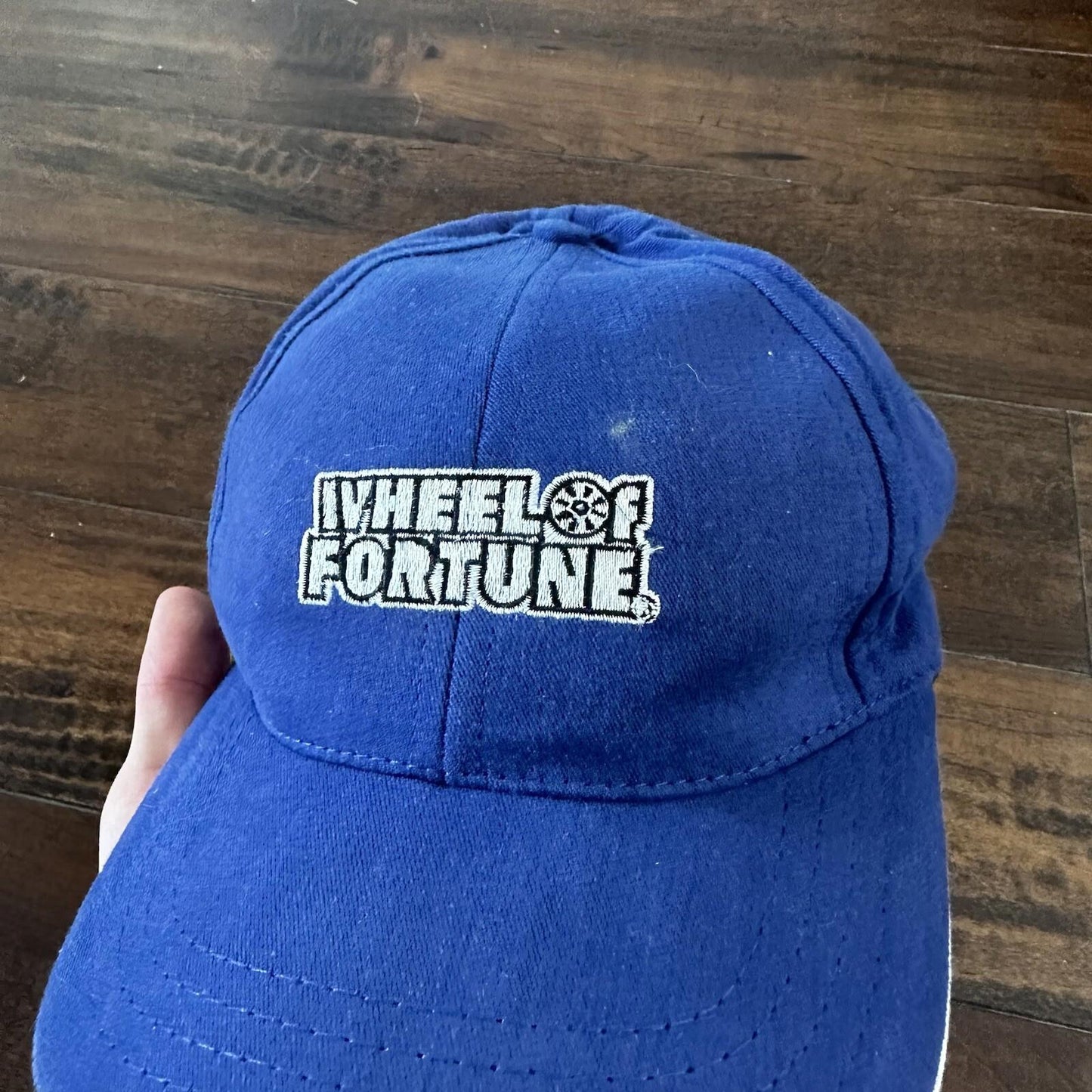 Vintage Wheel of Fortune blue adjustable game show hat cap snapback USA 90s Y2K