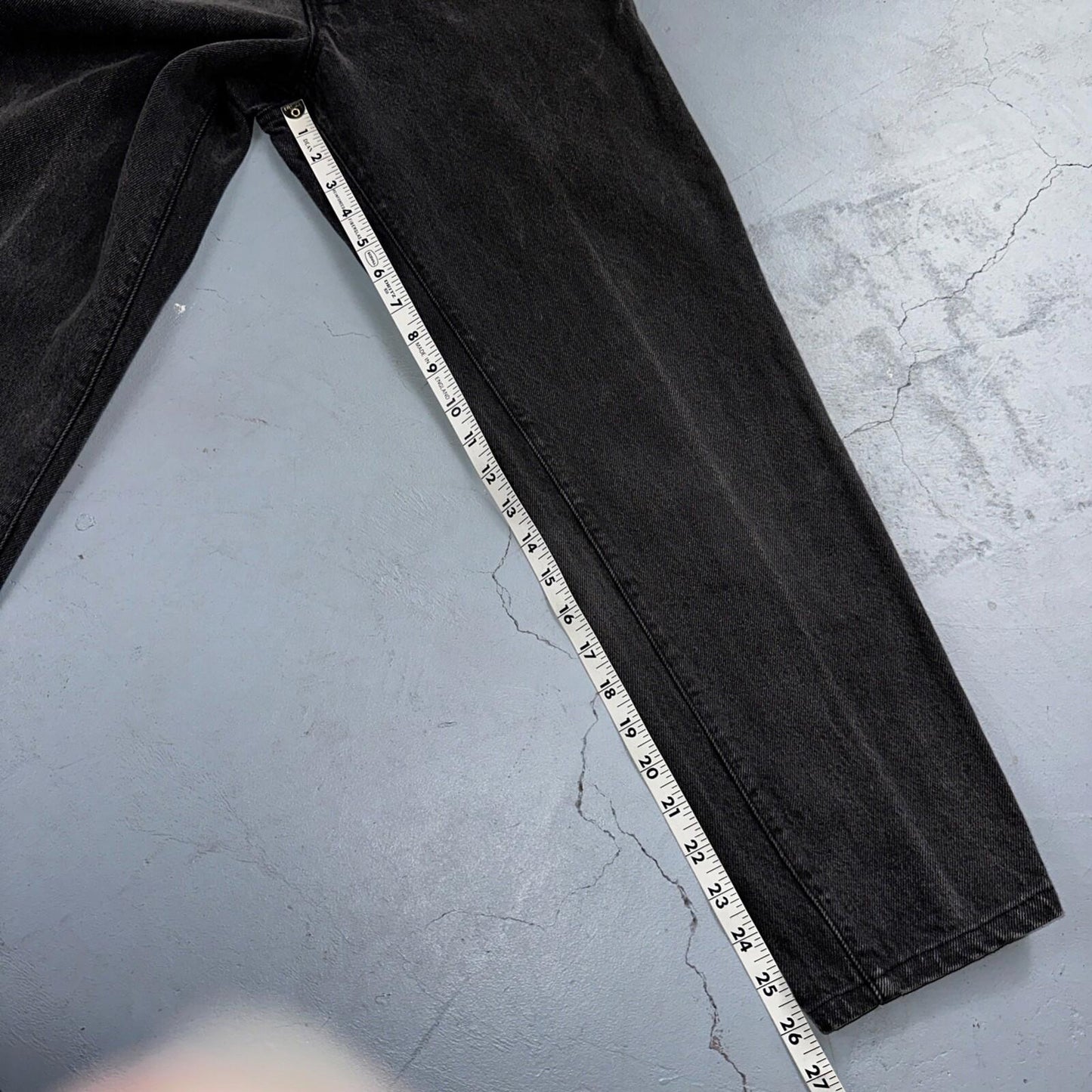 Levis 501 Vintage 90s USA XX Straight Leg Jeans Black Wash 11 Act Altered 27x26
