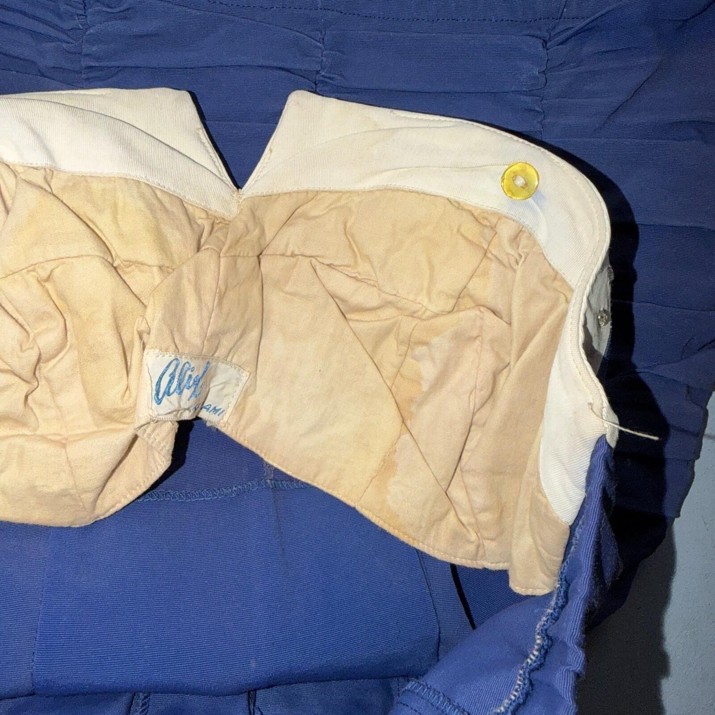 Alix Of Miami Rhinestone 1950s VTG Bathing Suit Swimsuit Hollywood Swim Wear Blu