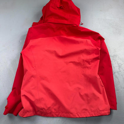 Jack Wolfskin Rain Jacket Womens XL Red Full Zip Windbreaker Outdoors Parka