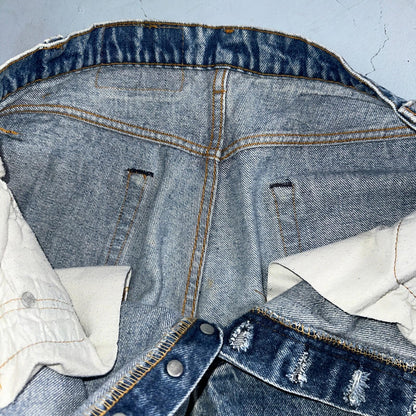 Levis 501 Vintage 80s USA XX Straight Leg Jeans Blue Light Wash Act 32x24 Capri