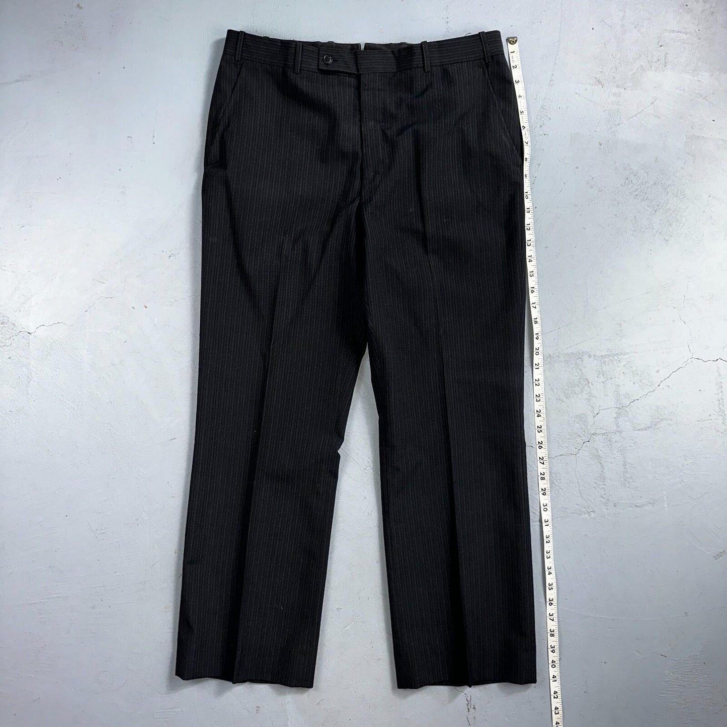 VTG Mens 3 PC Suit 42 Jacket Coat Pants Black Vest Rockabilly 70s American Trend