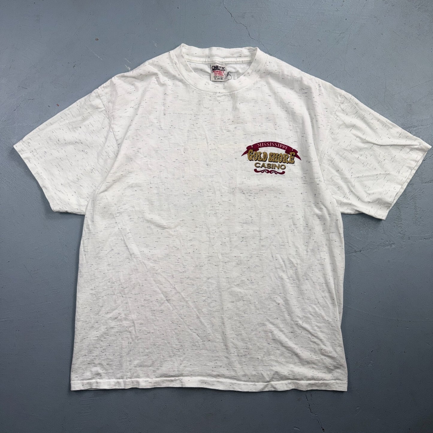 VTG Gold Shore Casino Biloxi Mississippi T Shirt Gambling Graphic Tee Art 90s