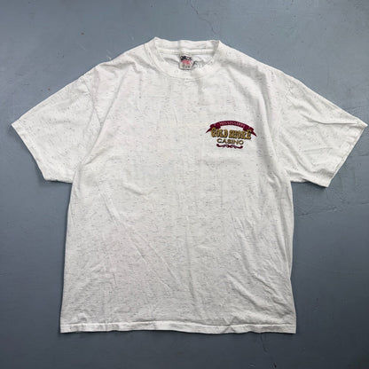 VTG Gold Shore Casino Biloxi Mississippi T Shirt Gambling Graphic Tee Art 90s