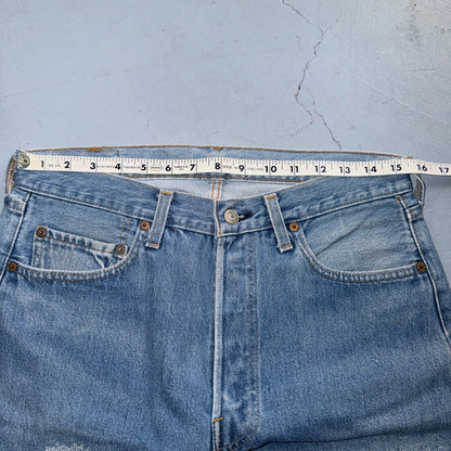 Levis 501 Vintage 80s Redline Selvedge USA XX Jeans Light Wash 34x36 Act 31x27