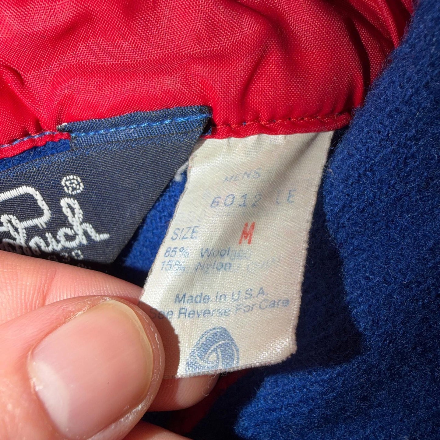 VTG Woolrich Blue Red Basic Plain Wool Flannel Shirt Jacket Men M 70s 80s USA