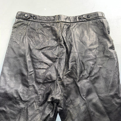 VTG 1950s 1960s Black Leather Motorcycle Pants 31x31 Rockabilly 50s 60s Buco Sty