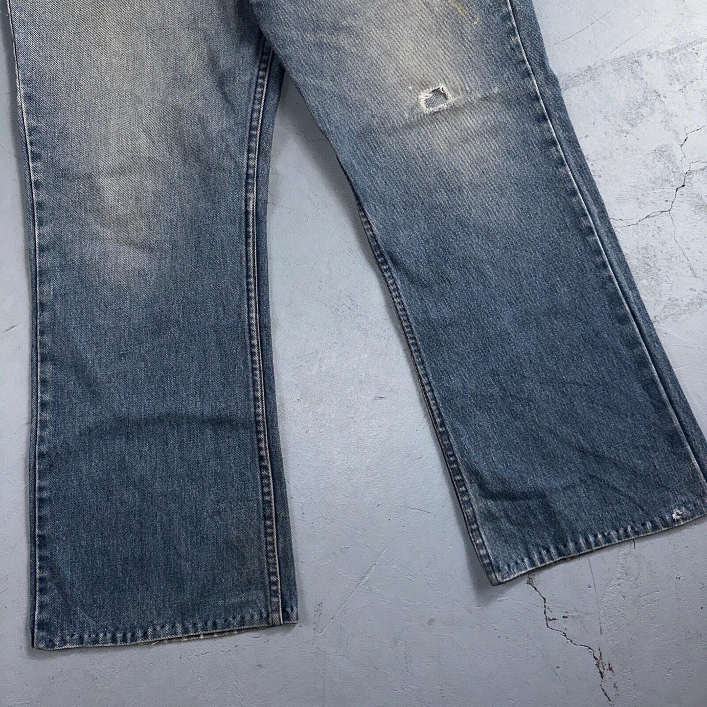 Levis 517 Vintage 80s USA Orange Tab Bootcut Flare Blue Worn Jeans Act 34x26