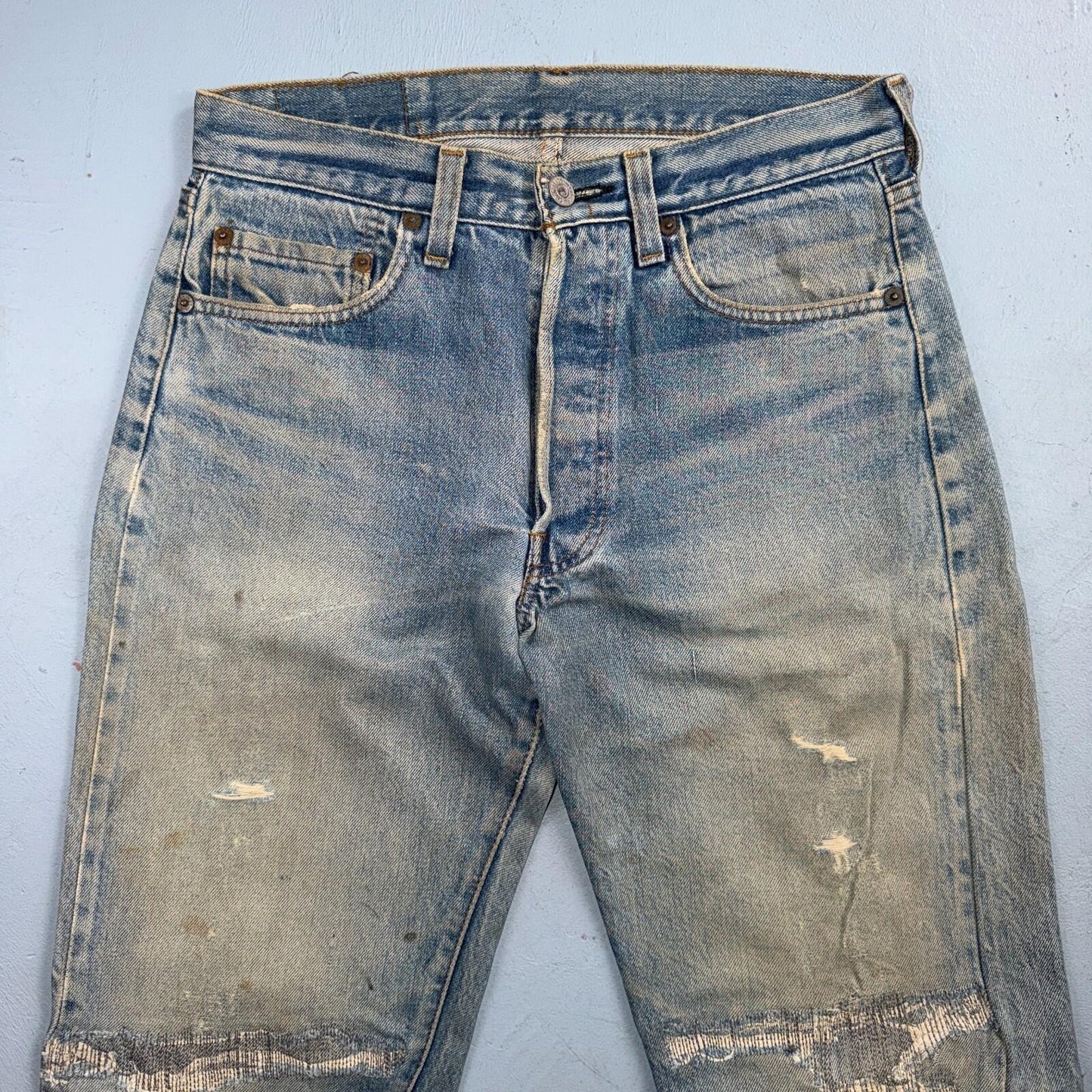 Levis 501 Vintage 80s Redline Selvedge USA XX Jeans Light Wash 30x38 Act 29x33