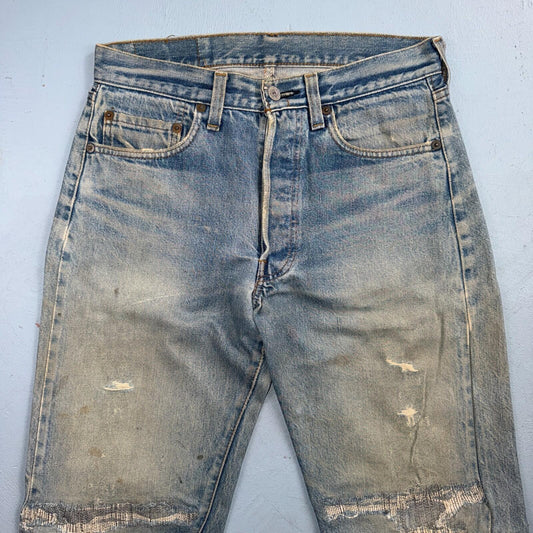 Levis 501 Vintage 80s Redline Selvedge USA XX Jeans Light Wash 30x38 Act 29x33